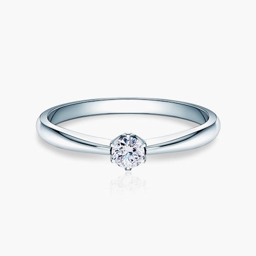 Pierścionek zaręczynowy SAVICKI: białe złoto, diament